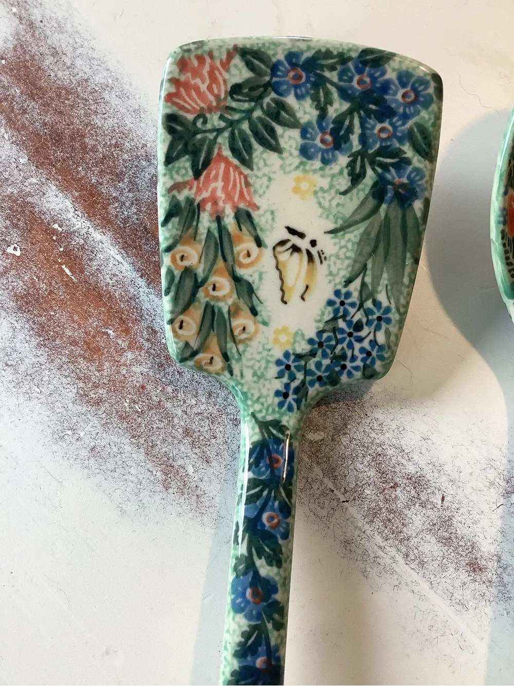 Lot Of 3 Three Polish Pottery UNIKAT serving Utensils Spoon 13”
